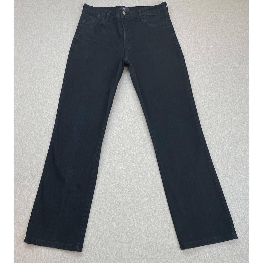 NYDJ Jeans Womens 8 Navy Blue Cotton Blend Stretch Dark Wash Straight